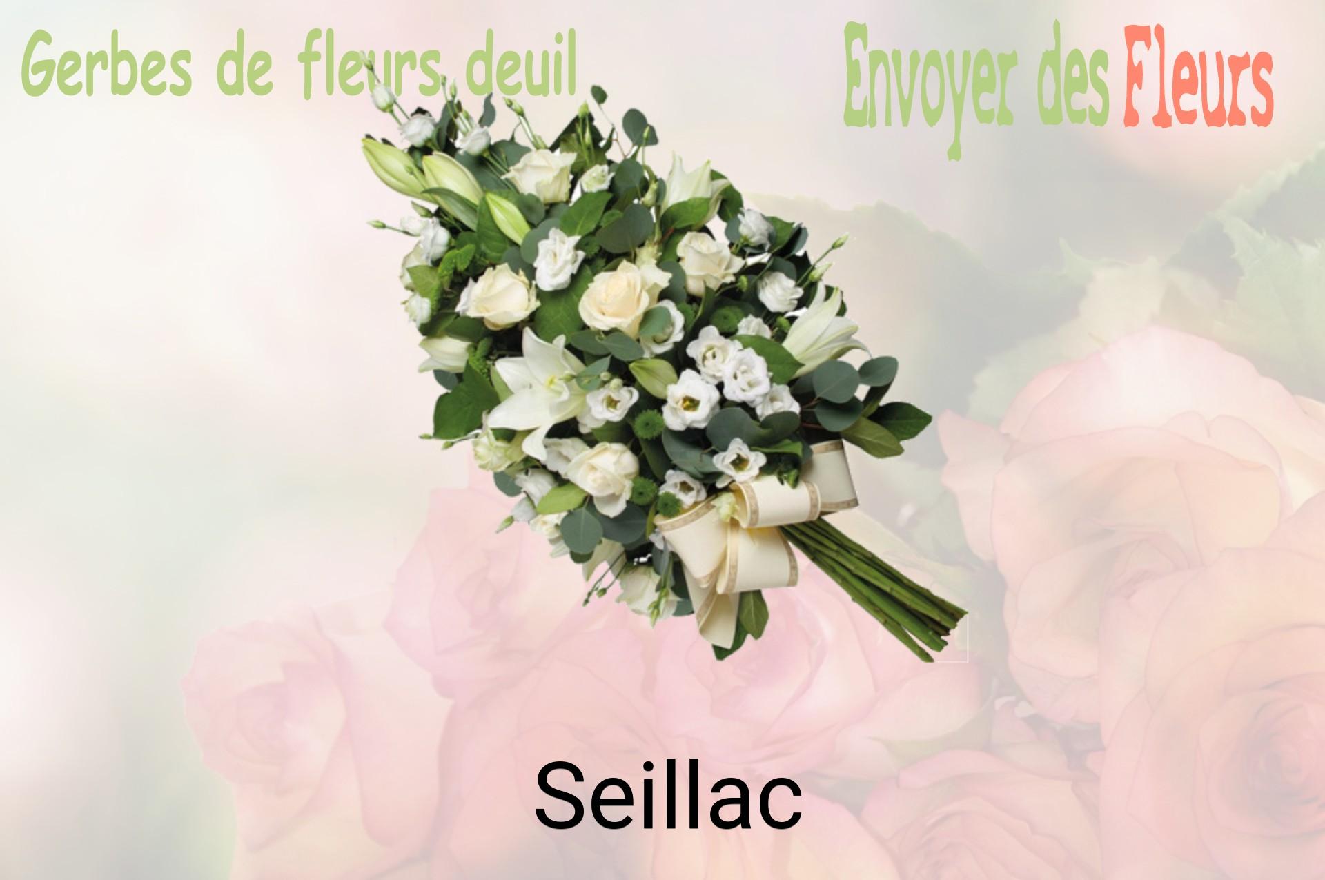 Gerbe de fleurs de deuil livrée à Seillac
